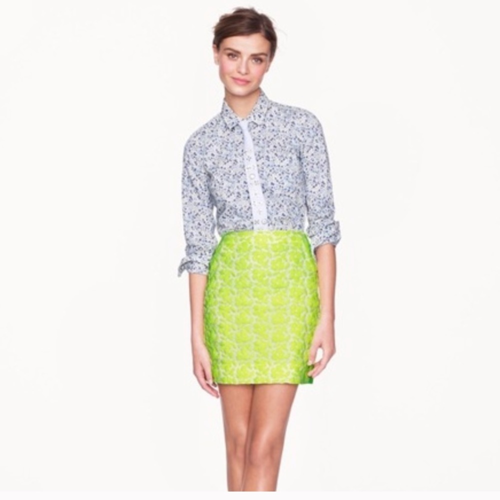 Jcrew neon mini floral skirt